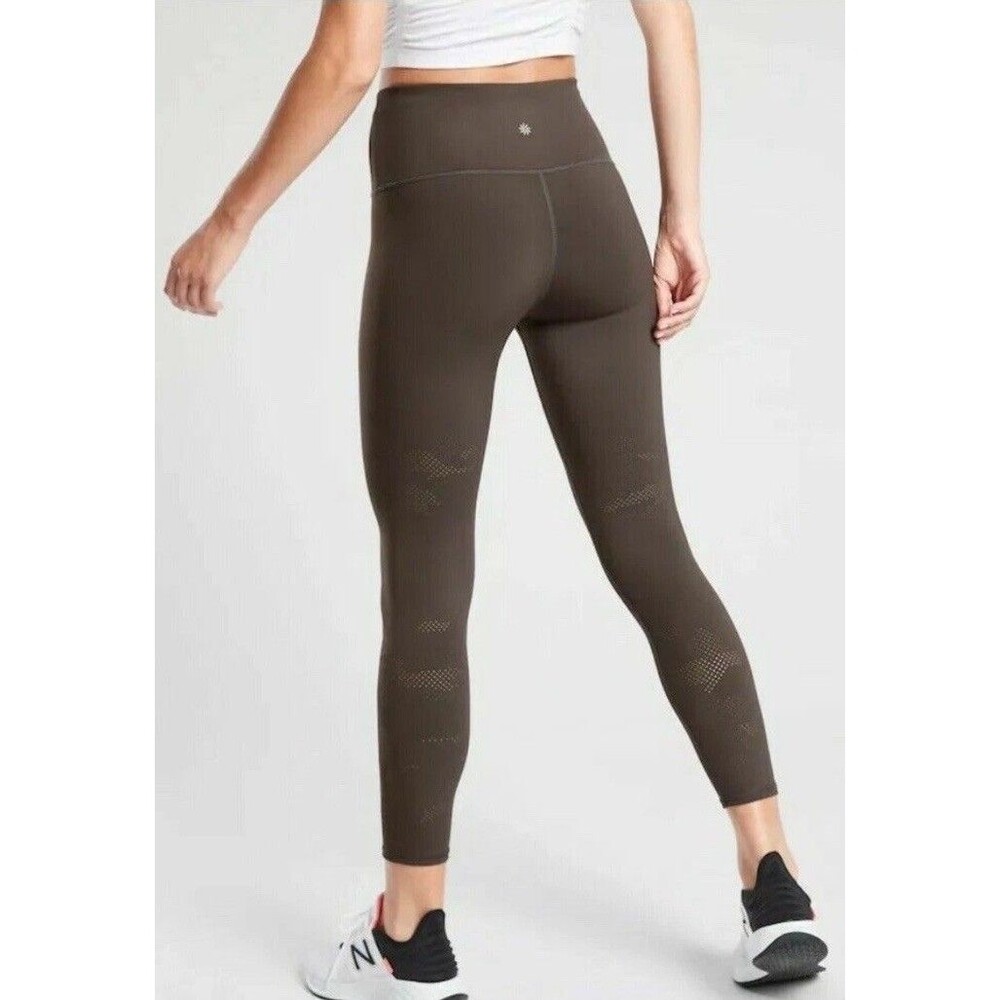 Athleta Persistence Camo Laser Cut 7/8 Leggings Green Size S Women’s High Waist